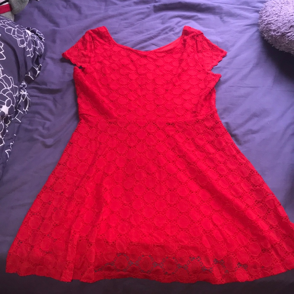 Red lace dress